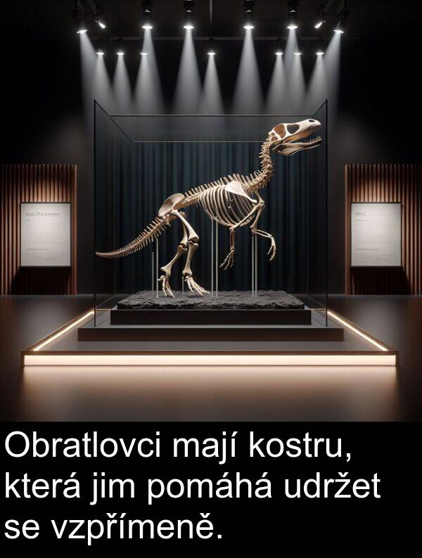 udržet: Obratlovci mají kostru, která jim pomáhá udržet se vzpřímeně.