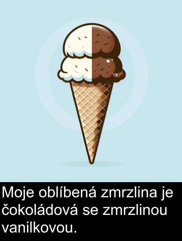 vanilkovou: Moje oblíbená zmrzlina je čokoládová se zmrzlinou vanilkovou.