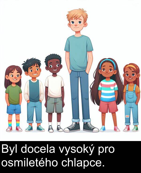 chlapce: Byl docela vysoký pro osmiletého chlapce.