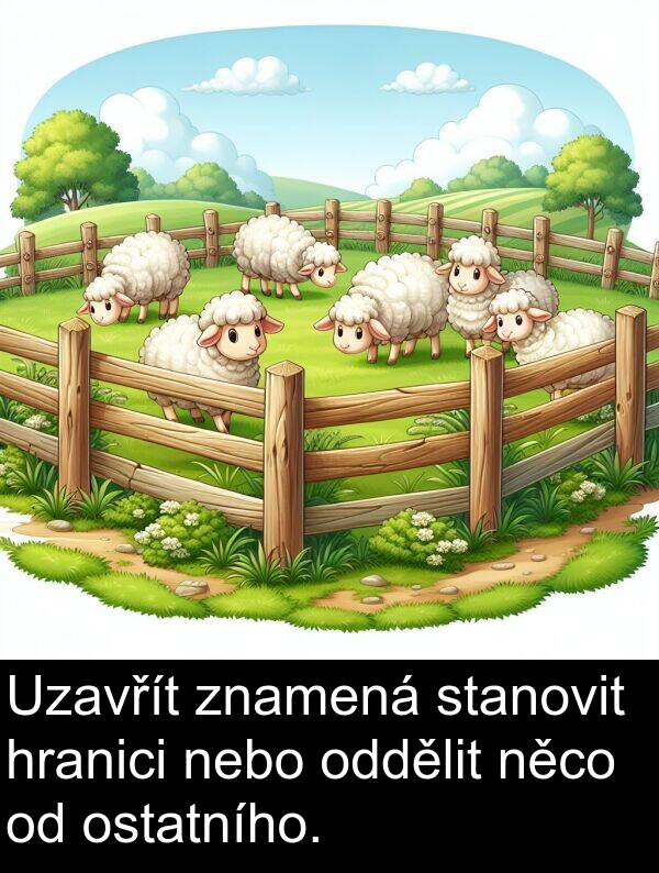 znamená: Uzavřít znamená stanovit hranici nebo oddělit něco od ostatního.