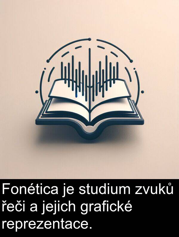 grafické: Fonética je studium zvuků řeči a jejich grafické reprezentace.