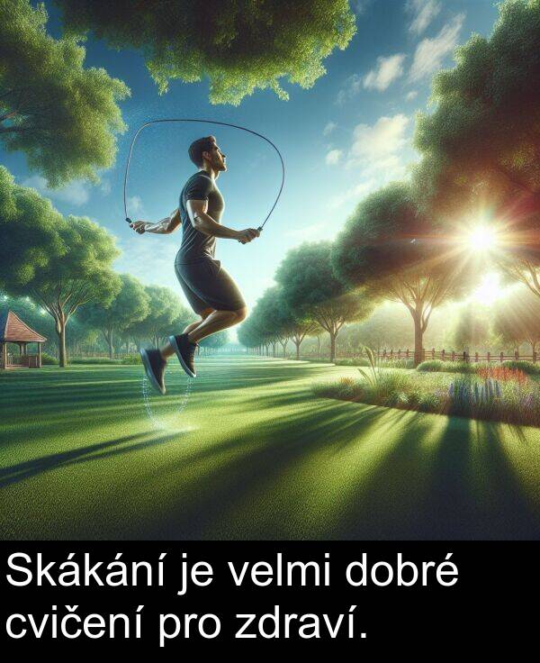 cvičení: Skákání je velmi dobré cvičení pro zdraví.