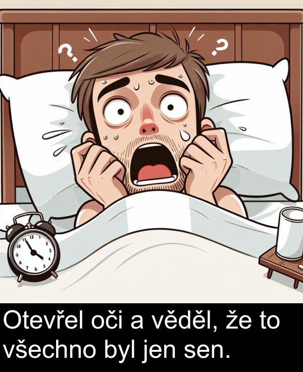 jen: Otevřel oči a věděl, že to všechno byl jen sen.