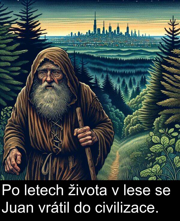 života: Po letech života v lese se Juan vrátil do civilizace.