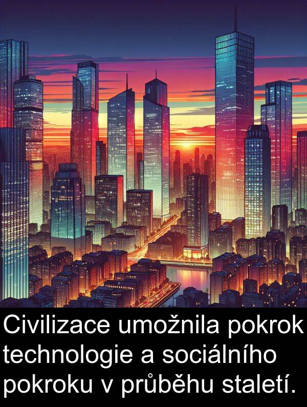technologie: Civilizace umožnila pokrok technologie a sociálního pokroku v průběhu staletí.