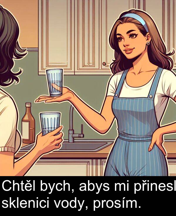 abys: Chtěl bych, abys mi přinesl sklenici vody, prosím.