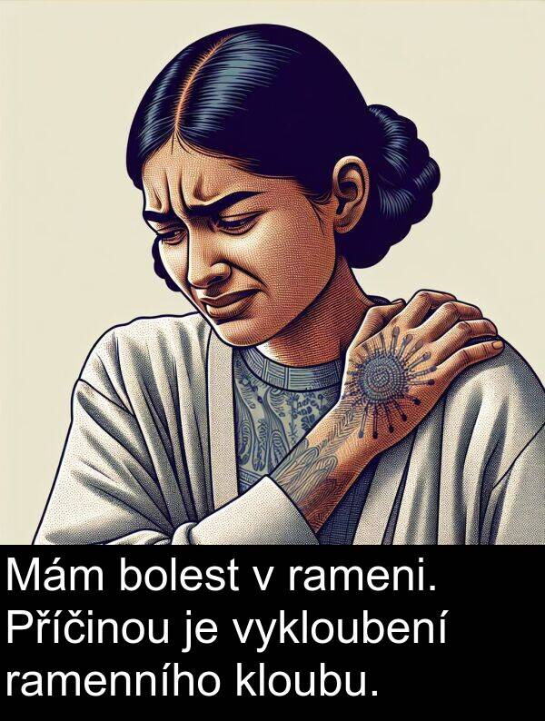 rameni: Mám bolest v rameni. Příčinou je vykloubení ramenního kloubu.