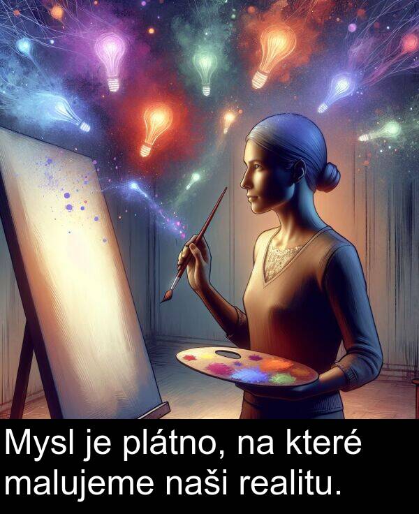 realitu: Mysl je plátno, na které malujeme naši realitu.