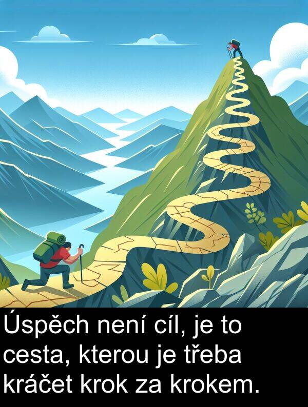 cíl: Úspěch není cíl, je to cesta, kterou je třeba kráčet krok za krokem.
