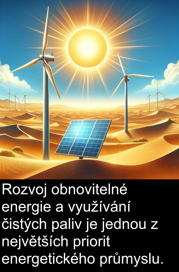 paliv: Rozvoj obnovitelné energie a využívání čistých paliv je jednou z největších priorit energetického průmyslu.