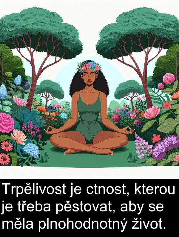 život: Trpělivost je ctnost, kterou je třeba pěstovat, aby se měla plnohodnotný život.