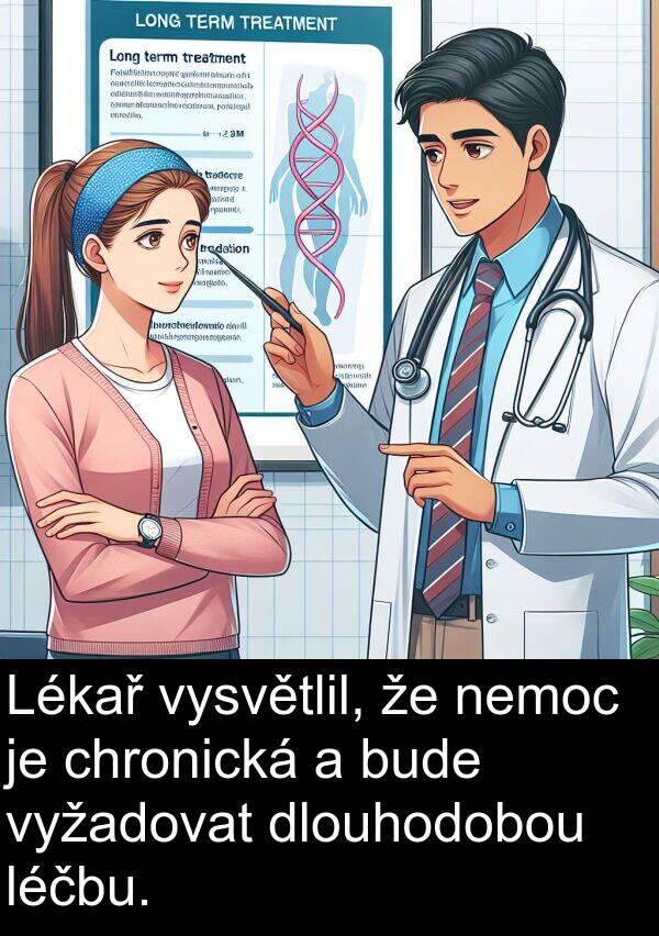 léčbu: Lékař vysvětlil, že nemoc je chronická a bude vyžadovat dlouhodobou léčbu.