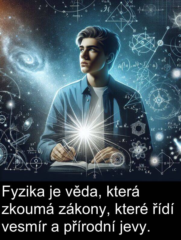 řídí: Fyzika je věda, která zkoumá zákony, které řídí vesmír a přírodní jevy.