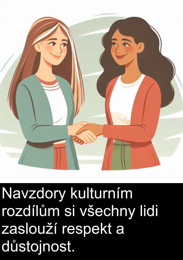 zaslouží: Navzdory kulturním rozdílům si všechny lidi zaslouží respekt a důstojnost.