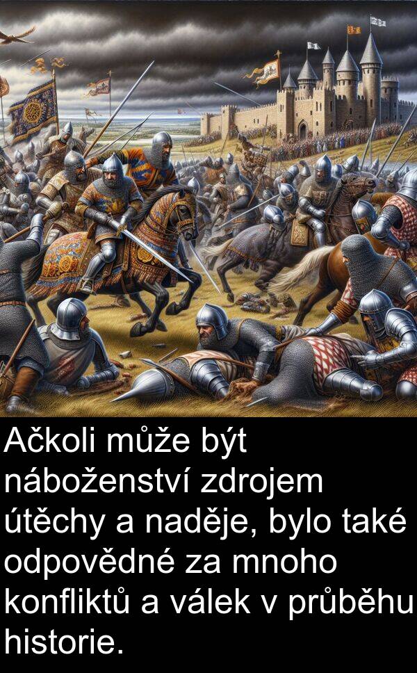 válek: Ačkoli může být náboženství zdrojem útěchy a naděje, bylo také odpovědné za mnoho konfliktů a válek v průběhu historie.