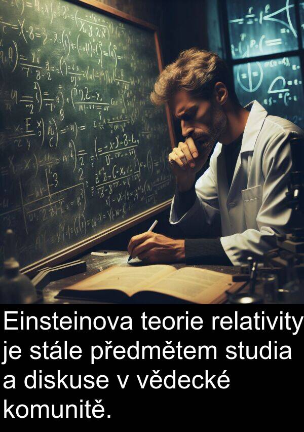 vědecké: Einsteinova teorie relativity je stále předmětem studia a diskuse v vědecké komunitě.