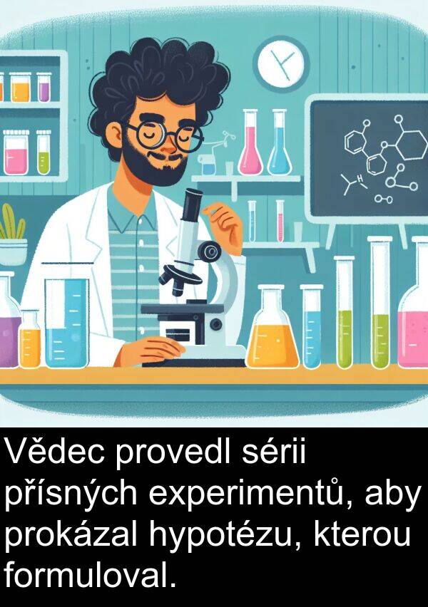 experimentů: Vědec provedl sérii přísných experimentů, aby prokázal hypotézu, kterou formuloval.