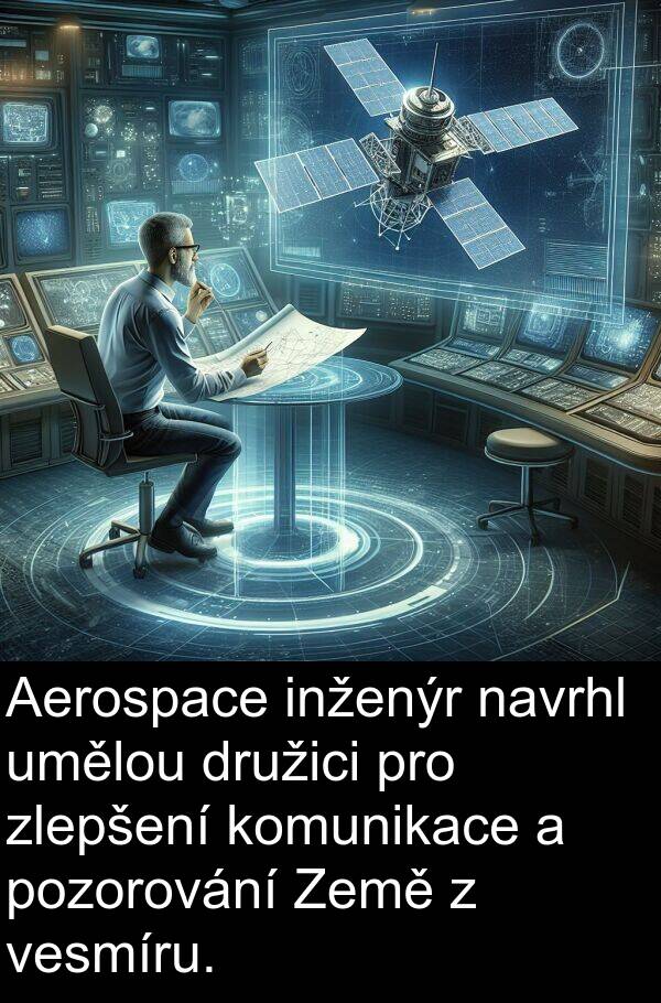 pozorování: Aerospace inženýr navrhl umělou družici pro zlepšení komunikace a pozorování Země z vesmíru.