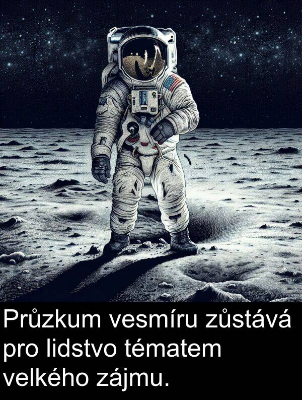 zůstává: Průzkum vesmíru zůstává pro lidstvo tématem velkého zájmu.