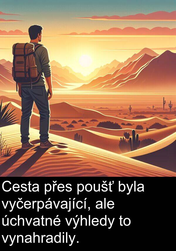vynahradily: Cesta přes poušť byla vyčerpávající, ale úchvatné výhledy to vynahradily.