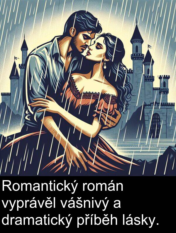 vášnivý: Romantický román vyprávěl vášnivý a dramatický příběh lásky.