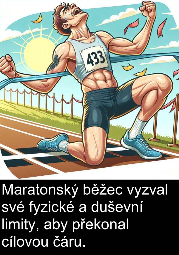 cílovou: Maratonský běžec vyzval své fyzické a duševní limity, aby překonal cílovou čáru.