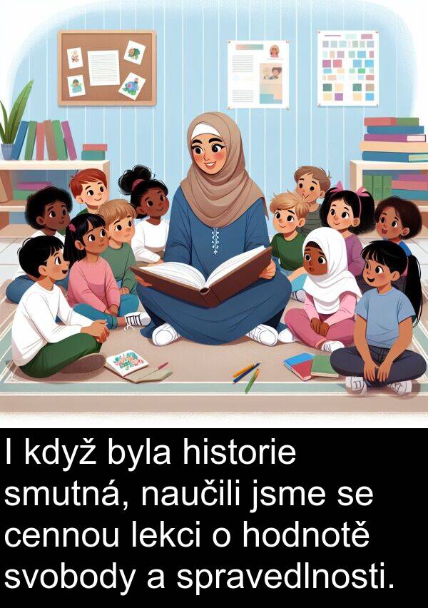 cennou: I když byla historie smutná, naučili jsme se cennou lekci o hodnotě svobody a spravedlnosti.