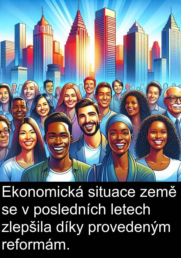 země: Ekonomická situace země se v posledních letech zlepšila díky provedeným reformám.