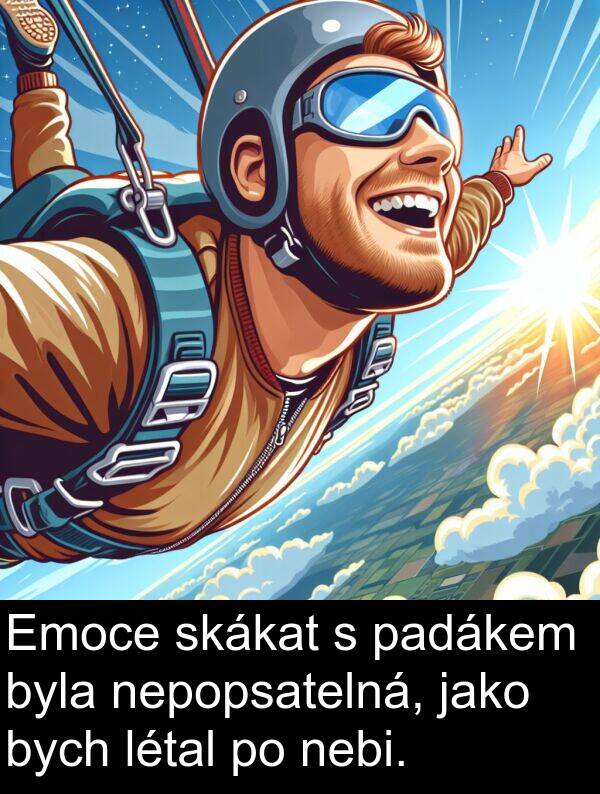 padákem: Emoce skákat s padákem byla nepopsatelná, jako bych létal po nebi.