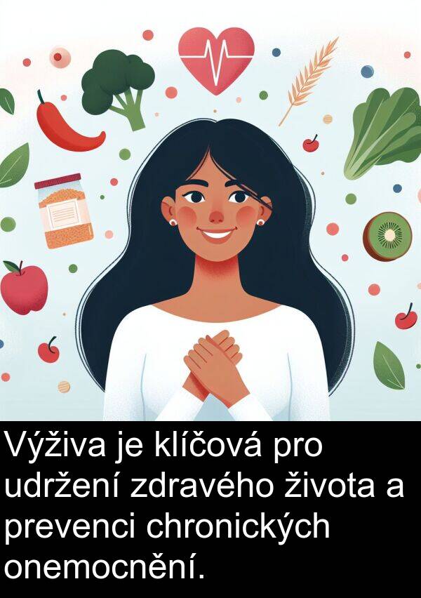 udržení: Výživa je klíčová pro udržení zdravého života a prevenci chronických onemocnění.