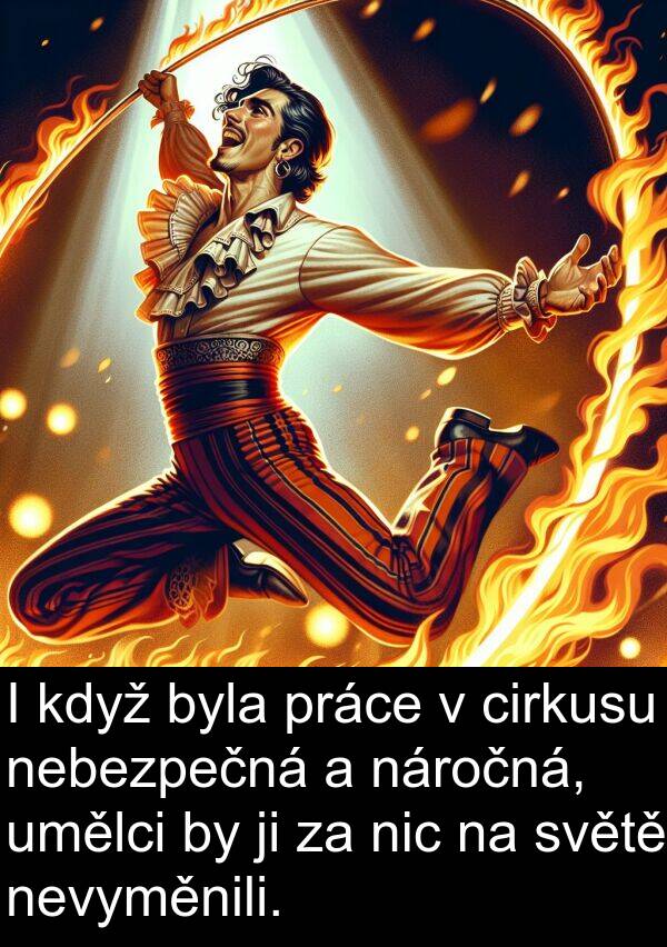cirkusu: I když byla práce v cirkusu nebezpečná a náročná, umělci by ji za nic na světě nevyměnili.