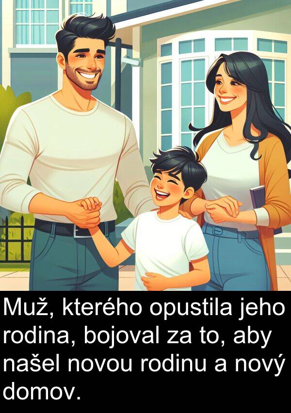 bojoval: Muž, kterého opustila jeho rodina, bojoval za to, aby našel novou rodinu a nový domov.