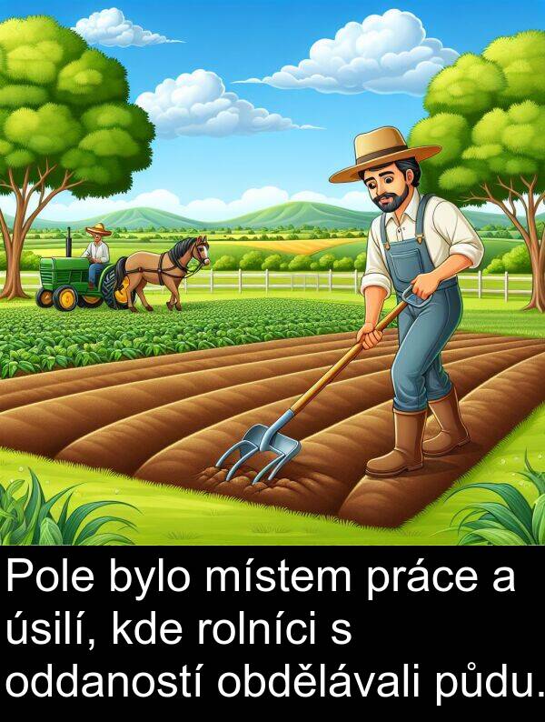 obdělávali: Pole bylo místem práce a úsilí, kde rolníci s oddaností obdělávali půdu.