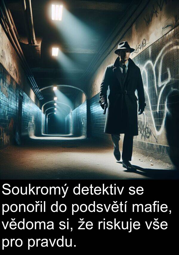 mafie: Soukromý detektiv se ponořil do podsvětí mafie, vědoma si, že riskuje vše pro pravdu.
