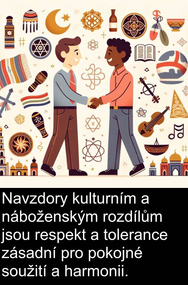 náboženským: Navzdory kulturním a náboženským rozdílům jsou respekt a tolerance zásadní pro pokojné soužití a harmonii.