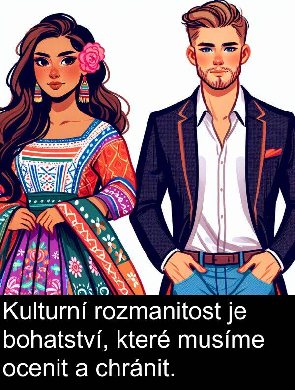 chránit: Kulturní rozmanitost je bohatství, které musíme ocenit a chránit.