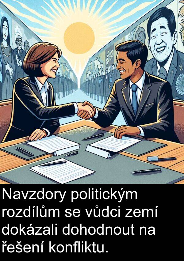 řešení: Navzdory politickým rozdílům se vůdci zemí dokázali dohodnout na řešení konfliktu.