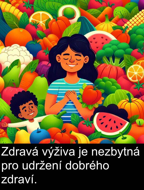 udržení: Zdravá výživa je nezbytná pro udržení dobrého zdraví.