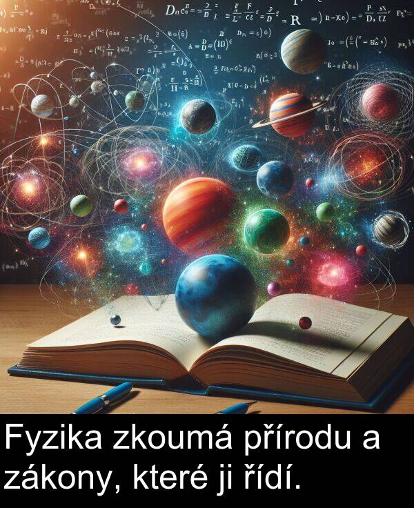 řídí: Fyzika zkoumá přírodu a zákony, které ji řídí.