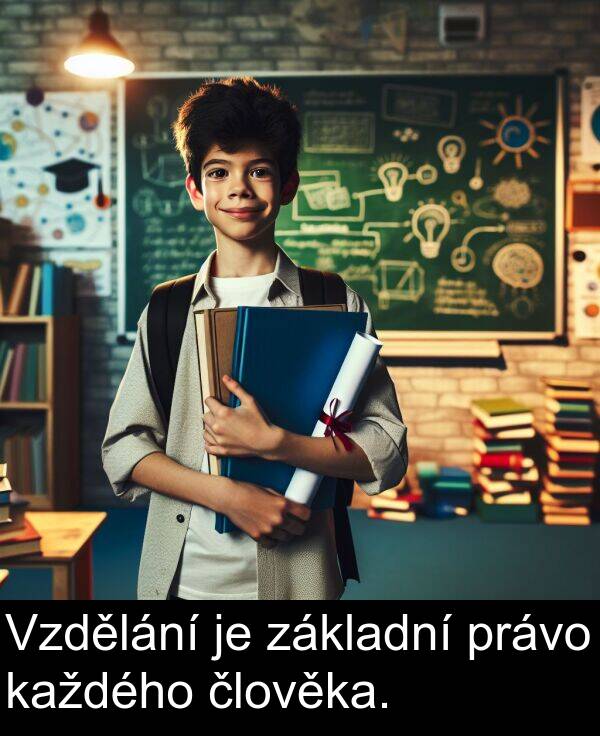 člověka: Vzdělání je základní právo každého člověka.