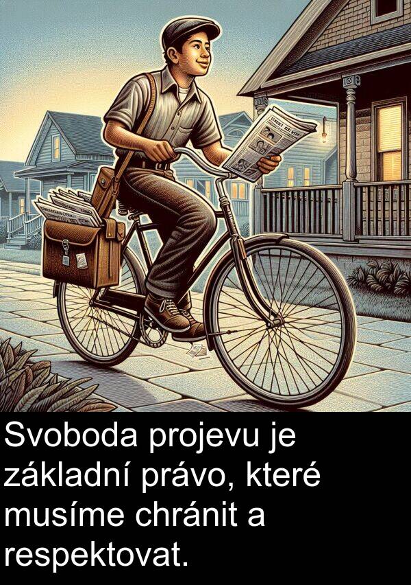 chránit: Svoboda projevu je základní právo, které musíme chránit a respektovat.