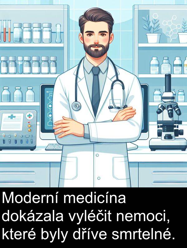 nemoci: Moderní medicína dokázala vyléčit nemoci, které byly dříve smrtelné.