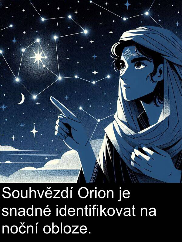 identifikovat: Souhvězdí Orion je snadné identifikovat na noční obloze.