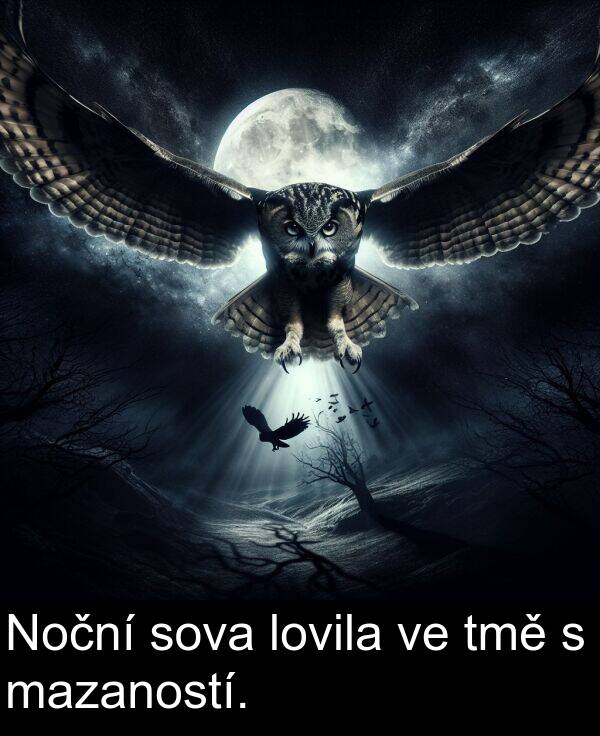 lovila: Noční sova lovila ve tmě s mazaností.