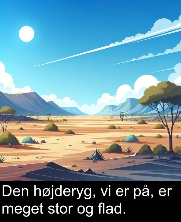 højderyg: Den højderyg, vi er på, er meget stor og flad.