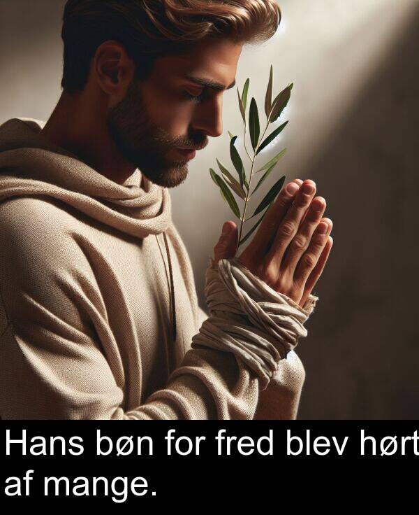 hørt: Hans bøn for fred blev hørt af mange.