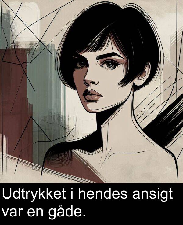 gåde: Udtrykket i hendes ansigt var en gåde.