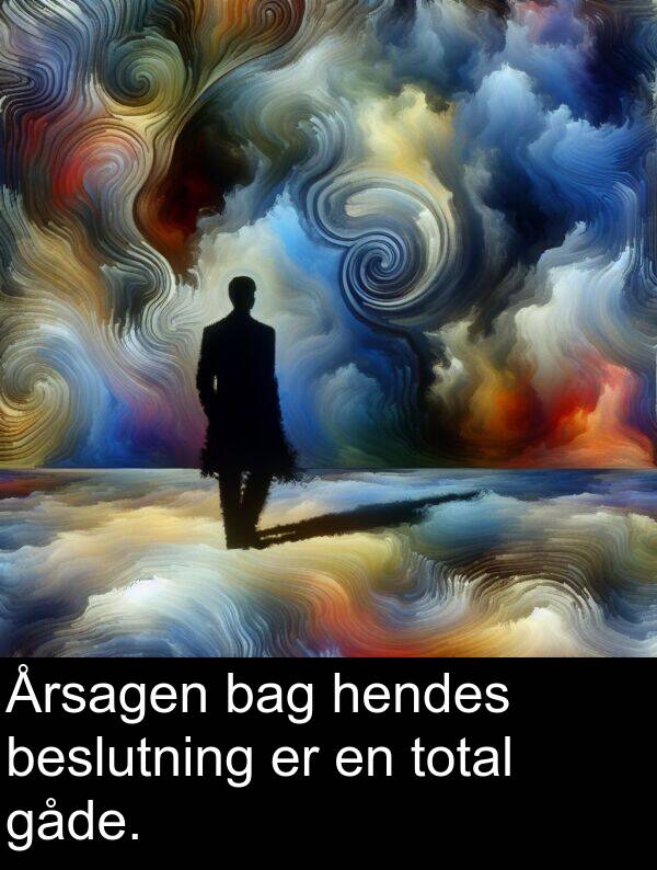 gåde: Årsagen bag hendes beslutning er en total gåde.