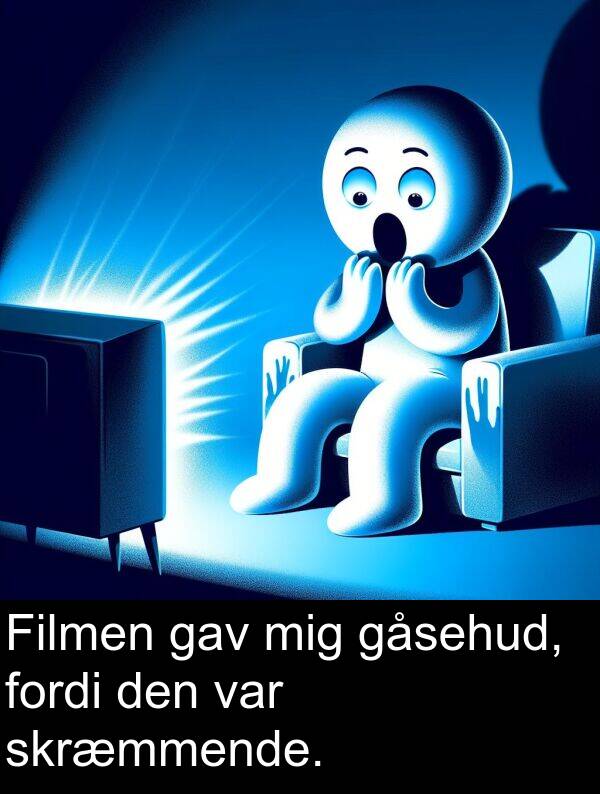 mig: Filmen gav mig gåsehud, fordi den var skræmmende.