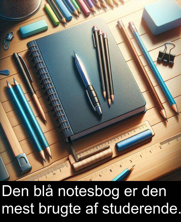mest: Den blå notesbog er den mest brugte af studerende.